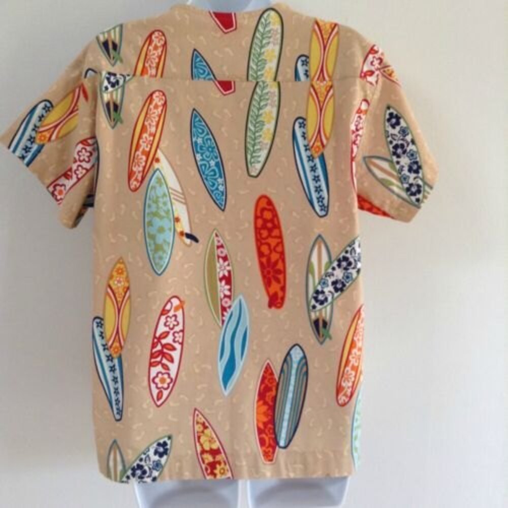 Peaches Scrub Top Surfboards Medical Shirt Nurse Small S - Picture 3 of 4